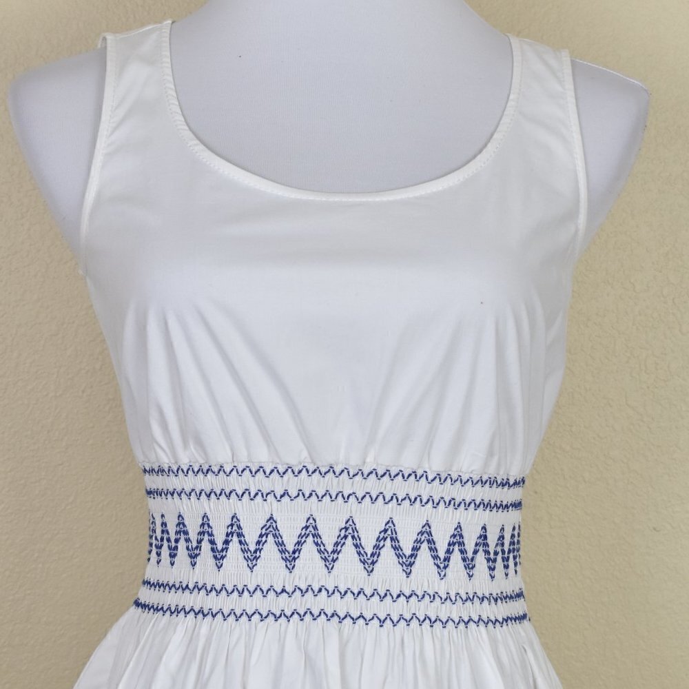 Kate Spade Fit Flare Smocked Poplin Dress XS - Picture 2 of 8
